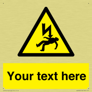 Custom Warning danger of death by electrocution